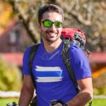 Férfi túrapóló - kék